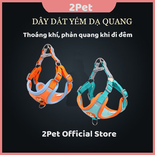 Dây dắt yếm dạ quang cho thú cưng - dây dắt yếm thoáng khí | 2pet