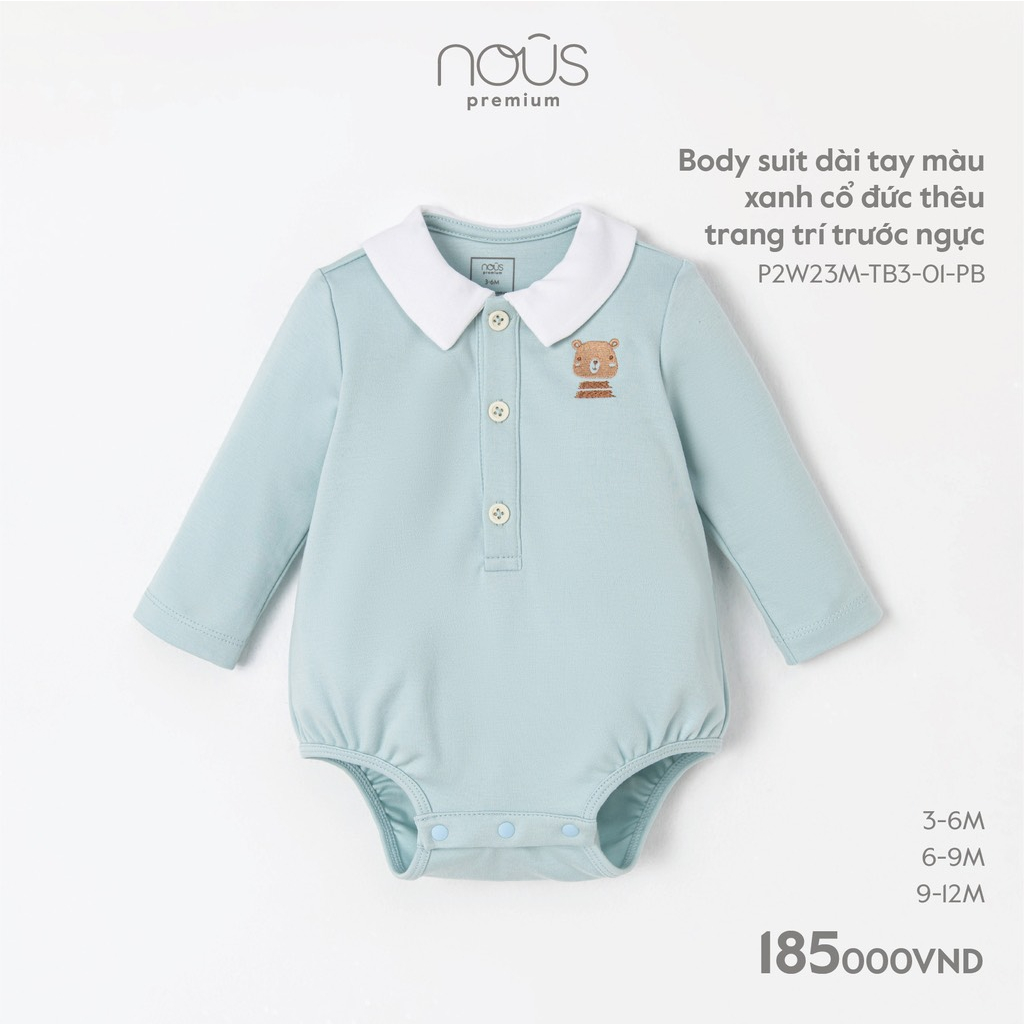 Nous- Bodysuit dài tay Nous cho bé trai AW2023D09