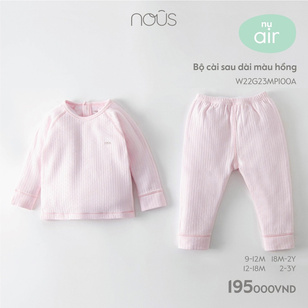 Nous- Bộ cài sau dài tay Nous cho bé trai bé gái từ 9 tháng đến 3 tuổi