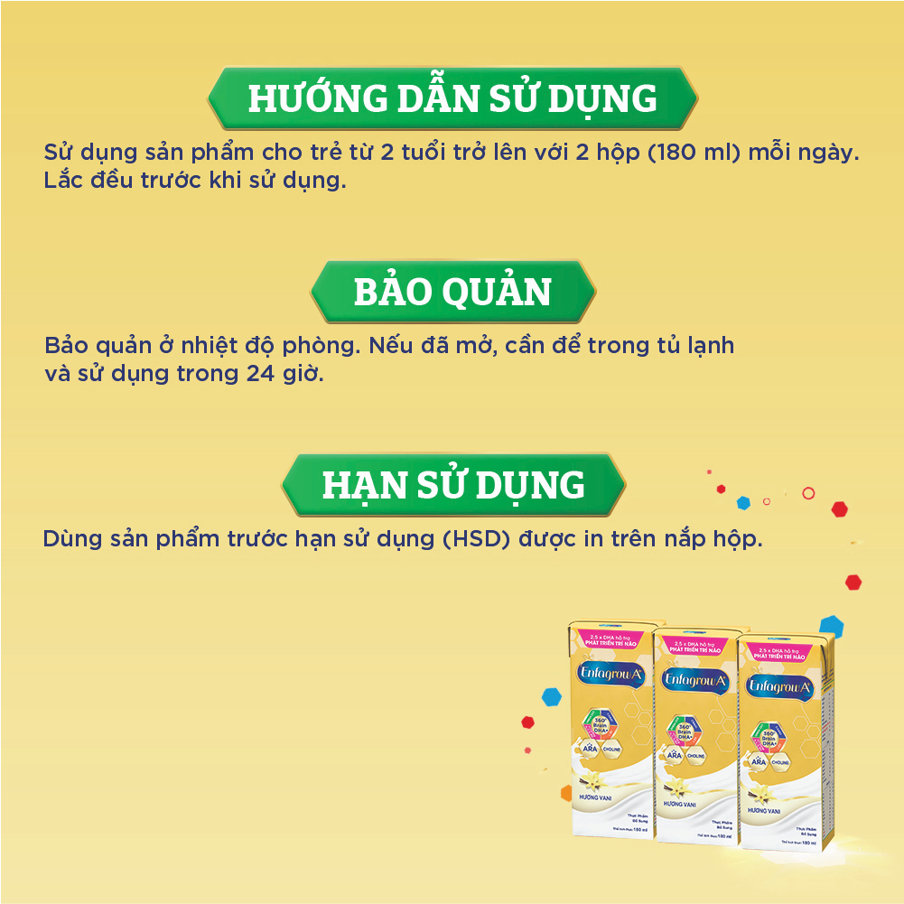 [Tặng máy sấy Elmich] Bộ 3 thùng 24 hộp Sữa bột pha sẵn Enfagrow A+ 360° Brain DHA+ - Hương vị Vanilla -Hộp 180ml