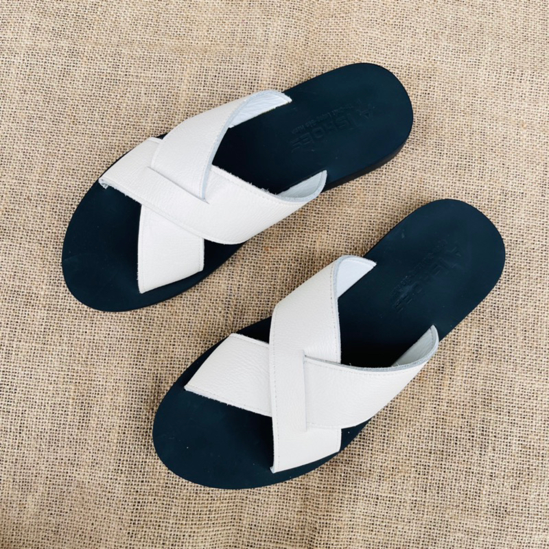 Dép Sandal Dép Quai Chéo Da Bò Thật Không Thấm Nước Phù Hợp Mọi Lứa Tuổi cheosg01