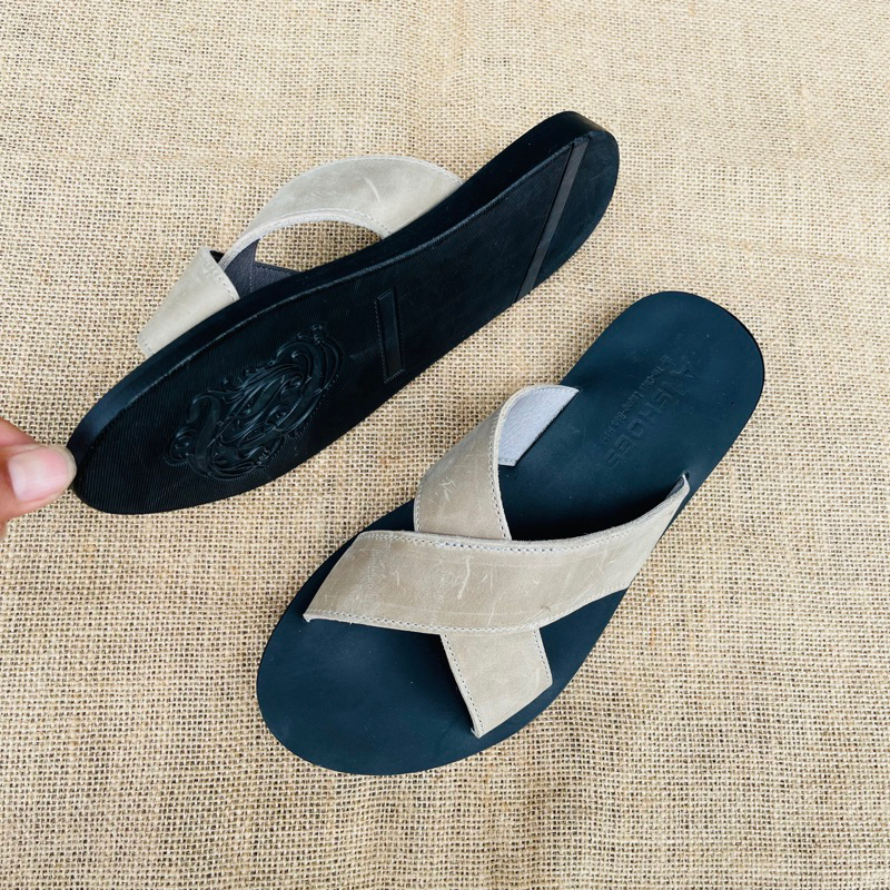 Dép Sandal Dép Quai Chéo Da Bò Thật Không Thấm Nước Phù Hợp Mọi Lứa Tuổi cheosg01