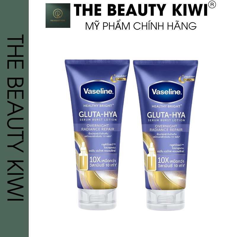 Sữa Dưỡng Thể Trắng Da Vaseline 10X GLUTA HYA OVERNIGHT Màu Xanh