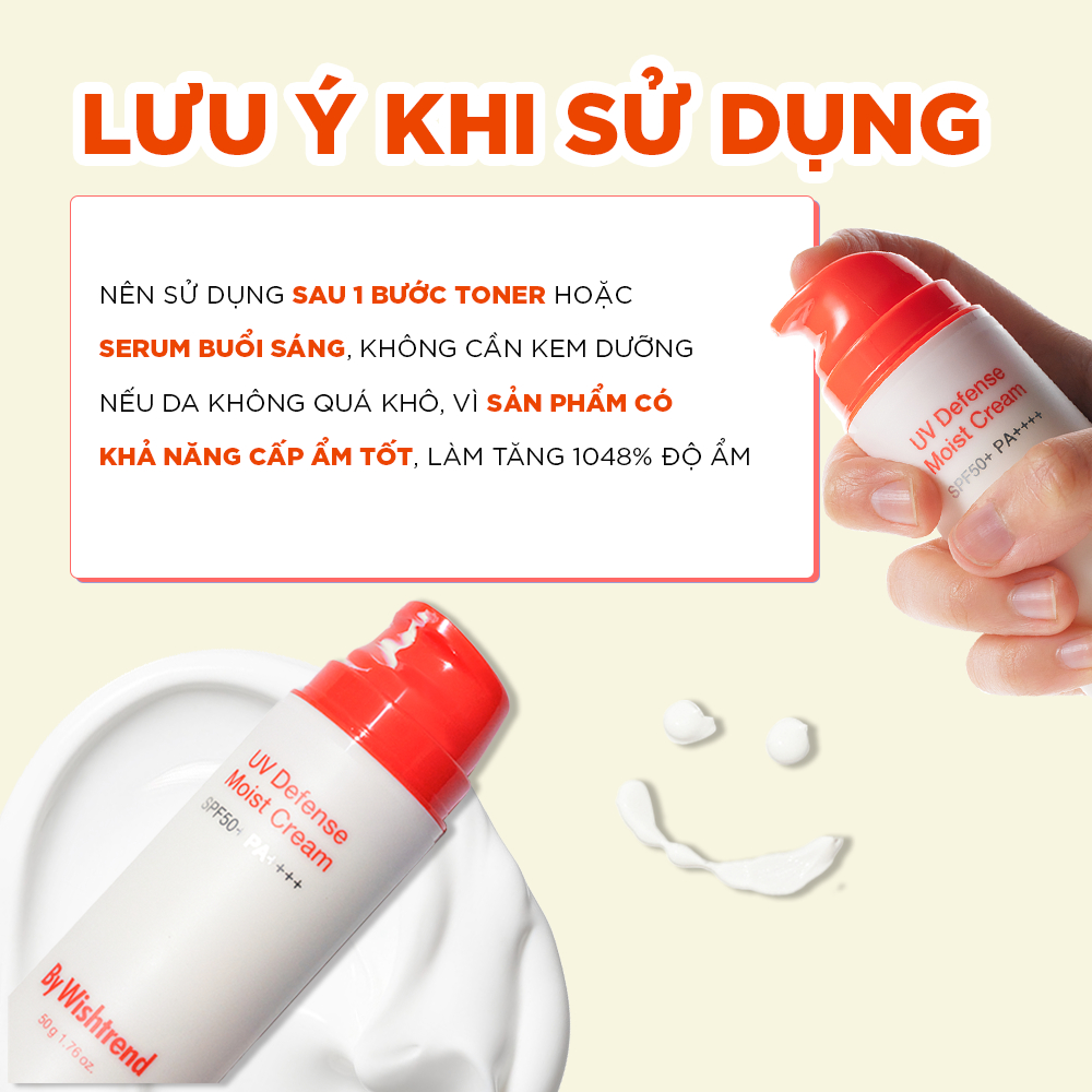 By Wishtrend Kem Chống Nắng UV Defense Moist Cream SPF50+PA++++ 50g