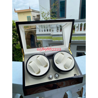 Hộp đồng hồ cơ 4 xoay bằng gỗ với 5 chế độ xoay(Phụ kiện đồng hồ đeo tay)