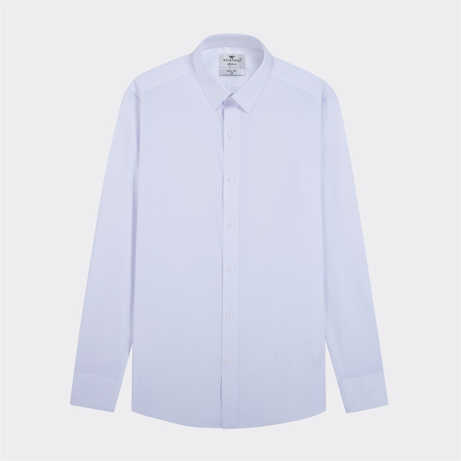 Áo sơ mi nam dài tay ARISTINO Slim Fit ôm nhẹ vừa vặn, màu trắng đơn giản nhưng tinh tế, ấn tượng  - ALSR27