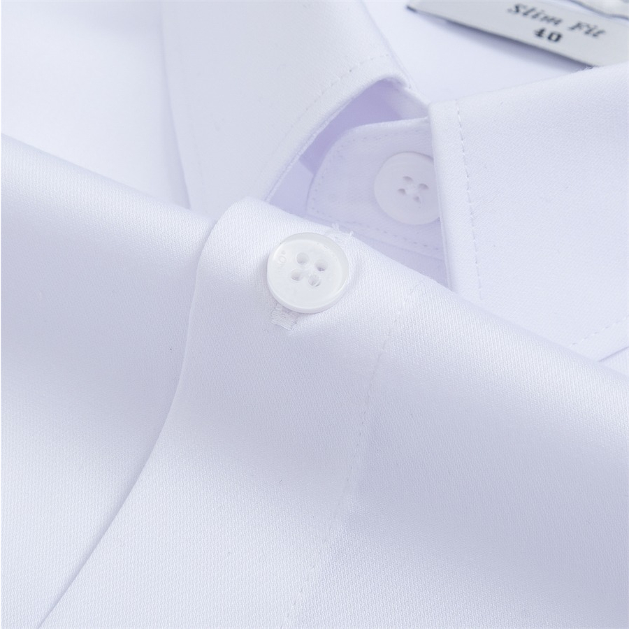 Áo sơ mi nam dài tay ARISTINO Slim Fit ôm nhẹ vừa vặn, màu trắng đơn giản nhưng tinh tế, ấn tượng  - ALSR27