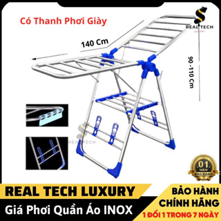 Giá phơi quần áo chữ A inox cao cấp thông minh kèm kệ phơi giày , giàn phơi quần áo ngoài trời ban công - bảo hành 12TH