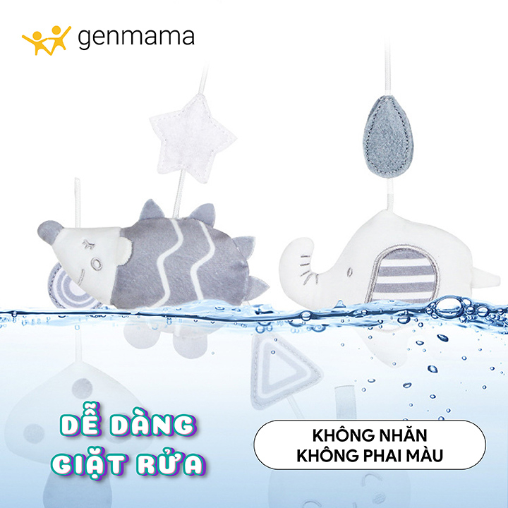 Treo nôi chất liệu cotton thân thiện với bé GM-TN01 có phát nhạc kích thích khả năng nghe nhìn của bé