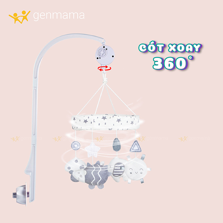 Treo nôi chất liệu cotton thân thiện với bé GM-TN01 có phát nhạc kích thích khả năng nghe nhìn của bé