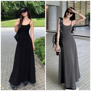 Đầm maxi nữ hai dây, dáng dài chất thun tăm lạnh cực tôn dáng