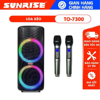 Loa karaoke blutooth oris to-7300 bass 25cm x 2, loa kẹo kéo tặng kèm 02 mic sóng uhf hát nhẹ và hay