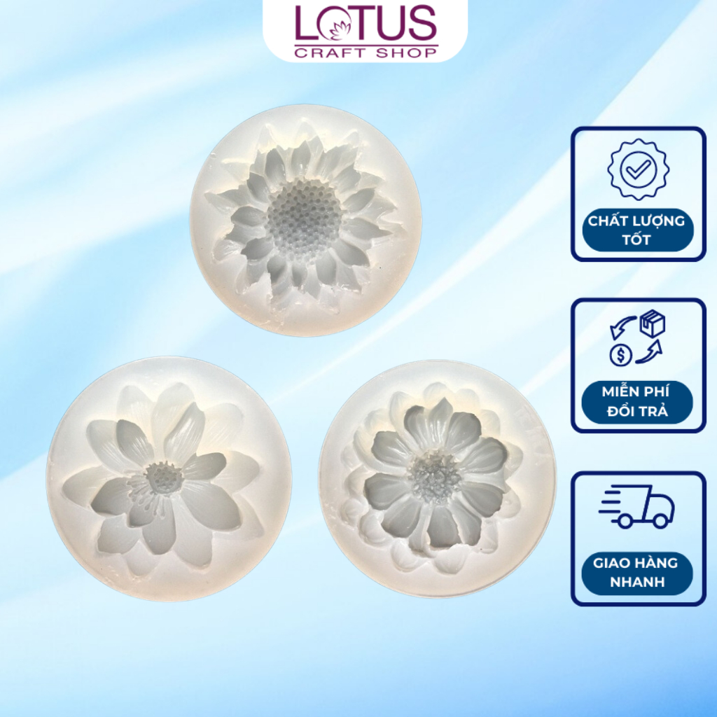 Khuôn Silicon Hoa Cúc 3D