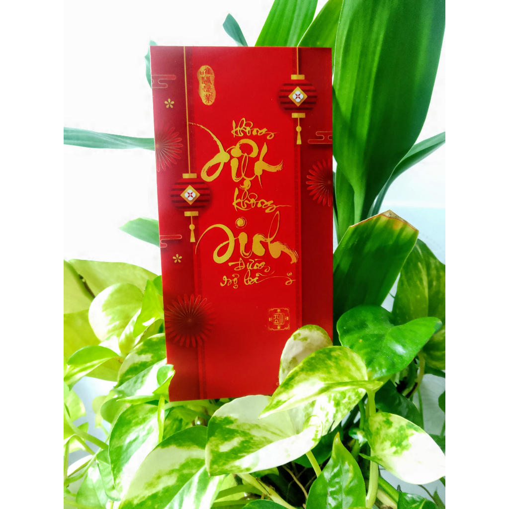 Bao lì xì thư pháp Phật pháp | Giấy lụa mịn | Khổ dài