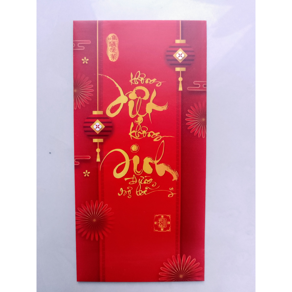 Bao lì xì thư pháp Phật pháp | Giấy lụa mịn | Khổ dài