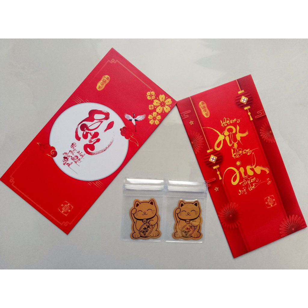 Bao lì xì thư pháp Phật pháp | Giấy lụa mịn | Khổ dài