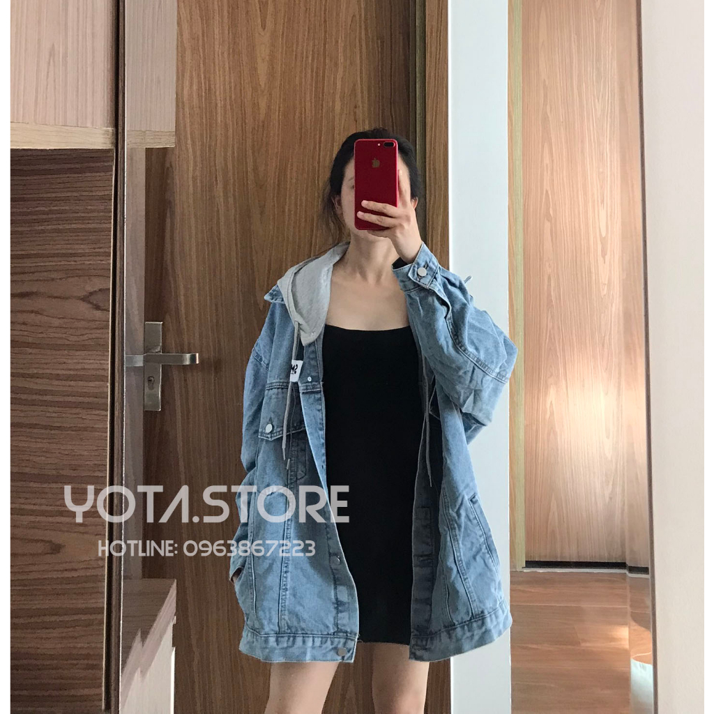 Áo khoác jeans mũ oversize - G027