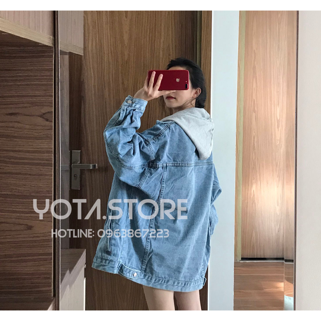 Áo khoác jeans mũ oversize - G027