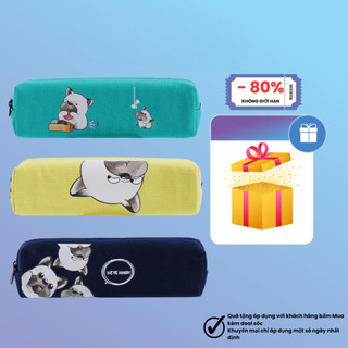Túi đựng bút vải canvas dễ thương Pets Classmate, túi bút dành cho học sinh 21cm PP07-PE