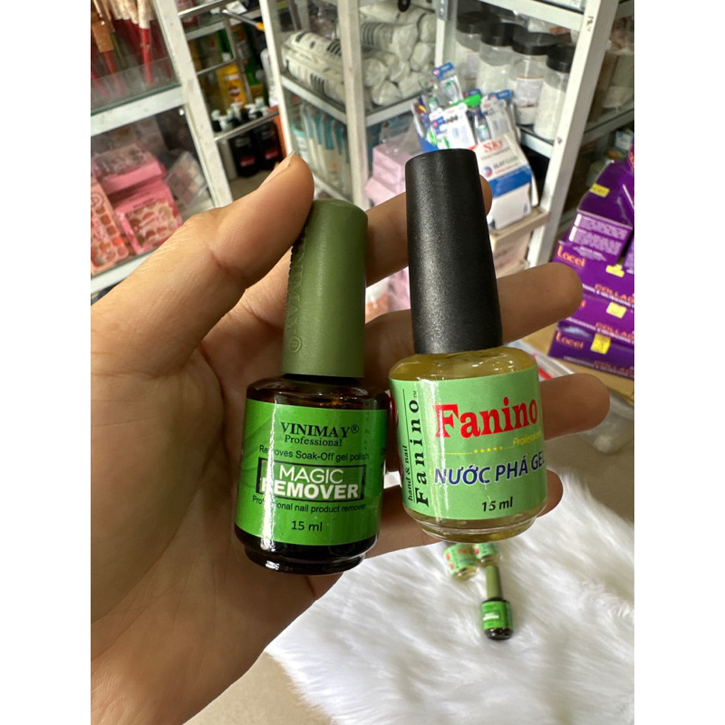 Nước Phá GEL Móng Thần Thánh VINIMAY và famine 15ml không gây nóng rát  khi dính vào da mát  nhẹ an toàn cho mọi loại da