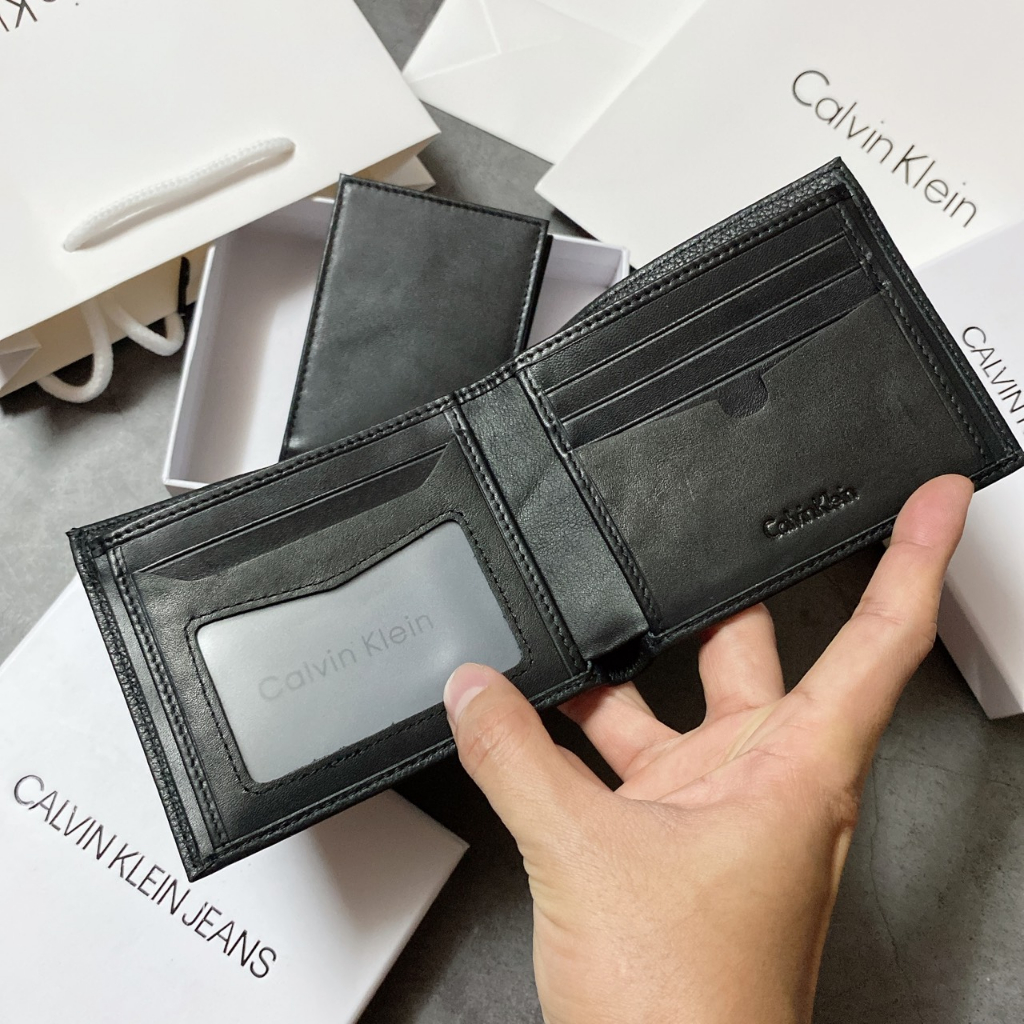 Ví ngắn nam sần logo nửa góc - V369