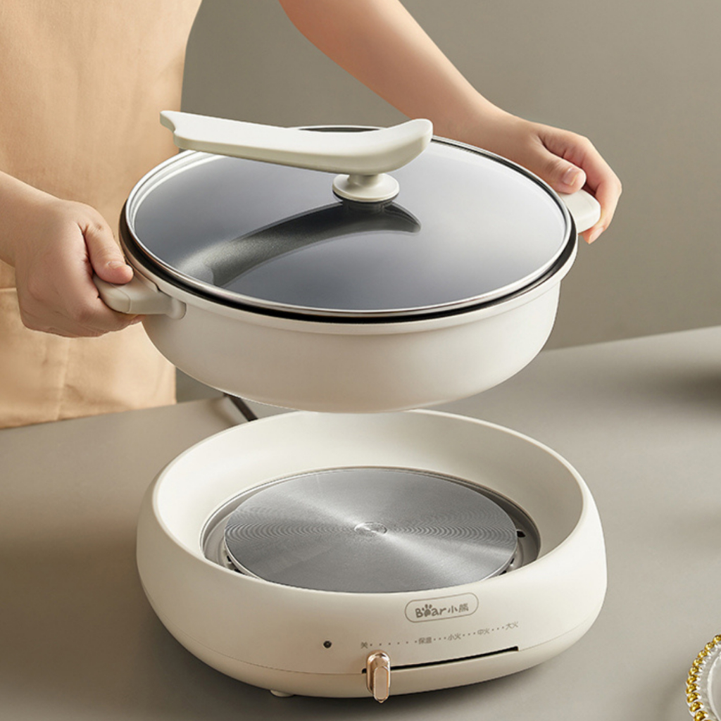 BẢO HÀNH 12 THÁNG - Nồi lẩu Bear tách đáy 2 ngăn đa chức năng DHG-C40T1