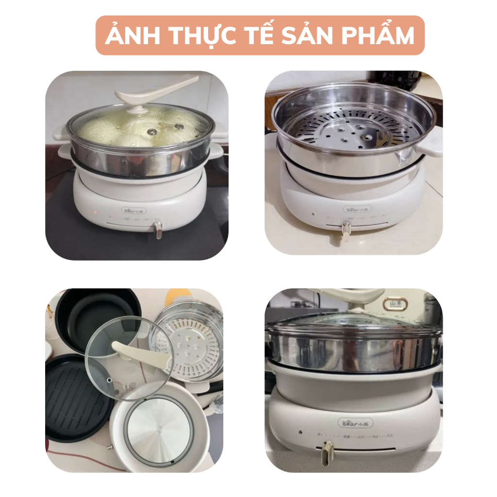BẢO HÀNH 12 THÁNG - Nồi lẩu Bear tách đáy 2 ngăn đa chức năng DHG-C40T1