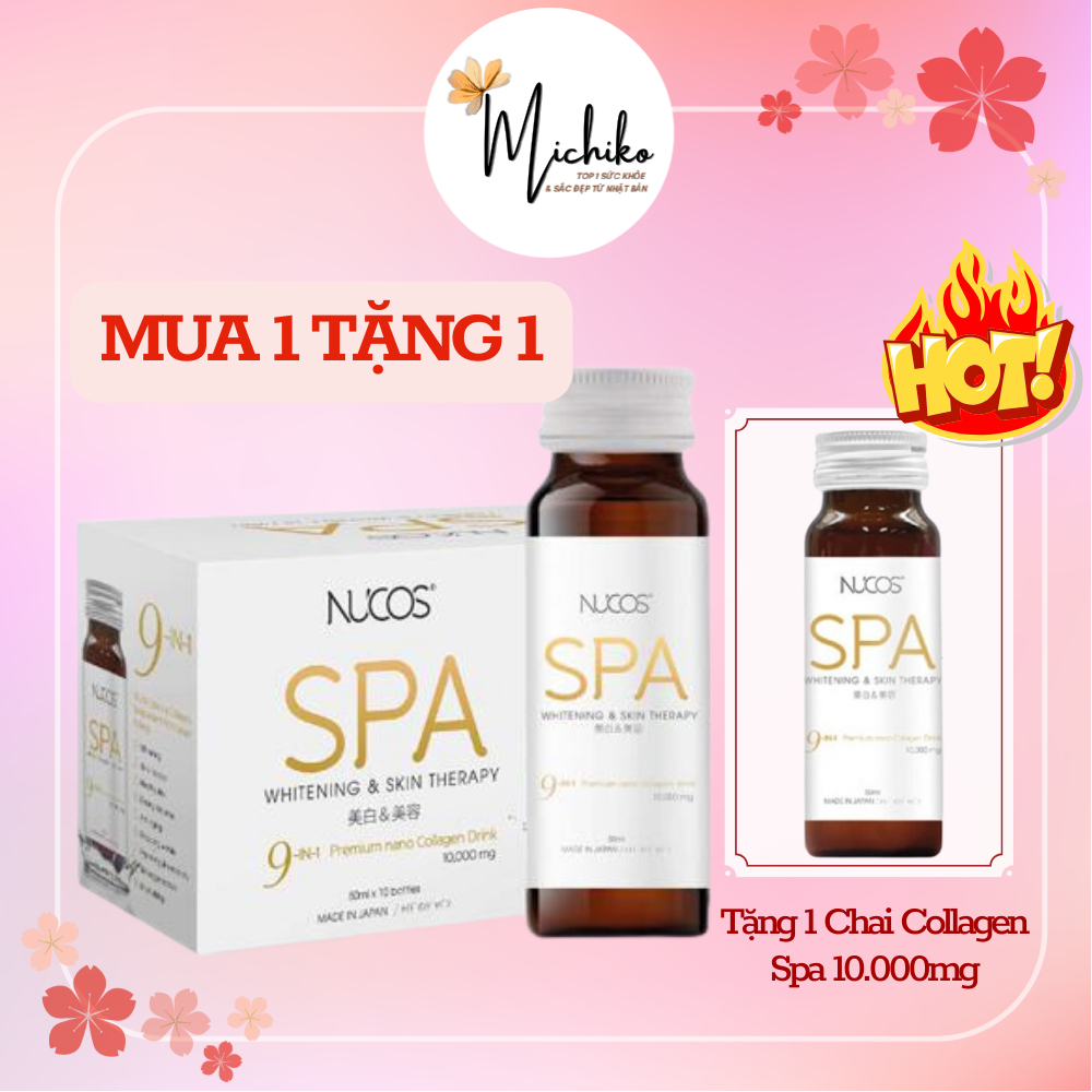 Collagen uống chống lão hóa trắng da Nucos Spa 10000 50ml x 10 chai [Nhập khẩu chính hãng]