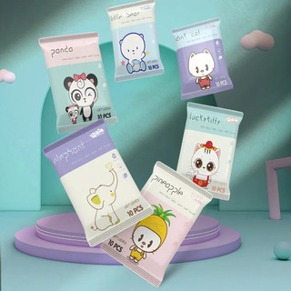 Khăn ướt họa thiết hoạt hình cute - Gói khăn giấy ướt không mùi, khắng khuẩn - khăn ướt bỏ túi