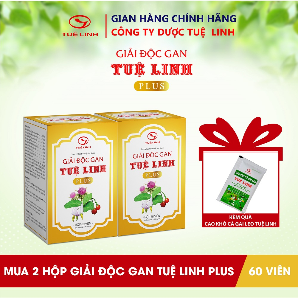 ✅Giải Độc Gan Tuệ Linh PLUS  Giải độc gan, hạ men gan, hỗ trợ viêm gan virus, xơ gan - Hộp 60 viên