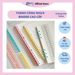 Thanh còng nhựa Binder cao cấp đường kính 12mm phụ kiện sổ còng sổ planner