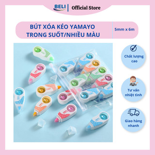 Bút xóa kéo Yamayo trong suốt/nhiều màu 8M*6=48M cho sổ tay ghi chép văn phòng phẩm