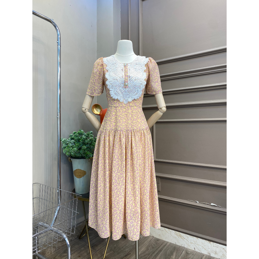 Váy hoa nhí cổ yếm -10483