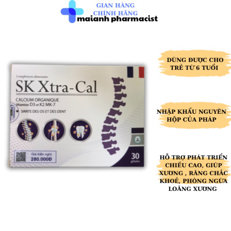 Viên uống bổ sung Canxi SK Xtra - Cal Hàng nhập khẩu Pháp ( Hộp 30 viên )
