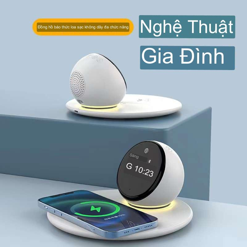 Đồng hồ báo thức TMD Z11PRO  kiêm sạc không dây 15w có đèn ngủ, loa Bluetooth đa chức năng