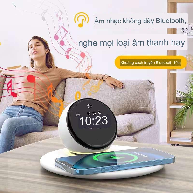 Đồng hồ báo thức TMD Z11PRO  kiêm sạc không dây 15w có đèn ngủ, loa Bluetooth đa chức năng