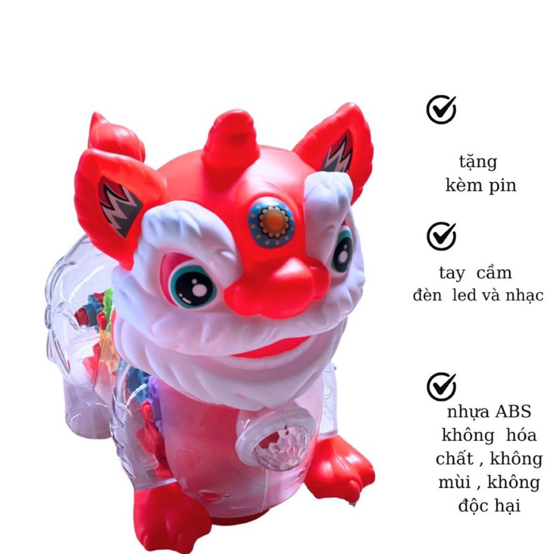 Lồng đèn trung thu Lân sẵn pin 25×18 đồ chơi trung thu