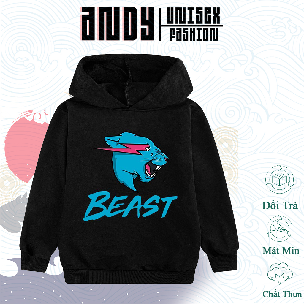 Áo hoodie in hình Mr Beast dành cho các fan, Áo in hình YouTube Mr Beast chất nỉ bông dày dặn hình in sắc nét