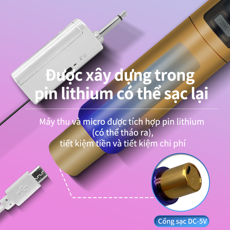 Bộ Micro Karaoke Không Dây Chuyên Nghiệp Chất Lượng Cao Micro đôi Hát Chuyên Dành Cho Mọi Loa Kéo, Âm Ly Hát Nhẹ Và Êm