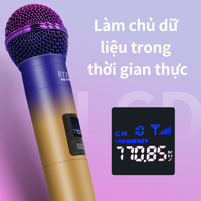 Bộ Micro Karaoke Không Dây Chuyên Nghiệp Chất Lượng Cao Micro đôi Hát Chuyên Dành Cho Mọi Loa Kéo, Âm Ly Hát Nhẹ Và Êm