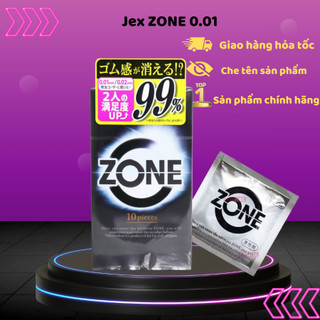  Bao cao su Jex zone siêu mỏng 0.01 mm cao cấp Nhật Bản hộp 10 chiếc 