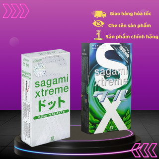  COMBO 2 hộp bao cao su Sagami có gai + kéo dài thời gian 20 chiếc Xtreme White và Spearmint bạc hà 