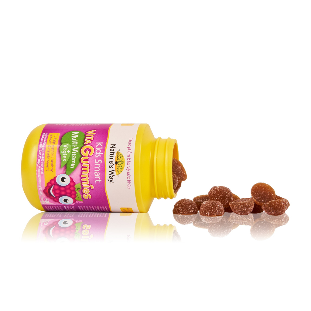 Combo Kẹo Dẻo Vi Chất Cho Bé Nature's Way Kids Smart Vita Gummies Multi Vitamin Fussy Eaters Và MultiVitamin+Vegies 60v