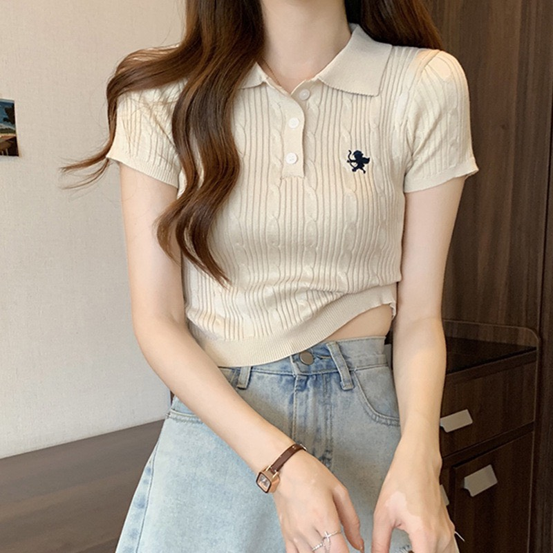 Áo len polo dệt kim dáng ôm - 247store.vn - Aolenpolotheu32158_P11K7