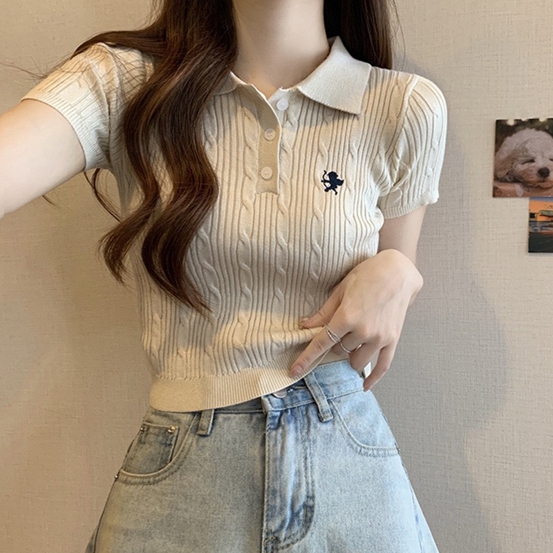 Áo len polo dệt kim dáng ôm - 247store.vn - Aolenpolotheu32158_P11K7