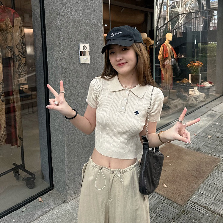 Áo len polo dệt kim dáng ôm - 247store.vn - Aolenpolotheu32158_P11K7