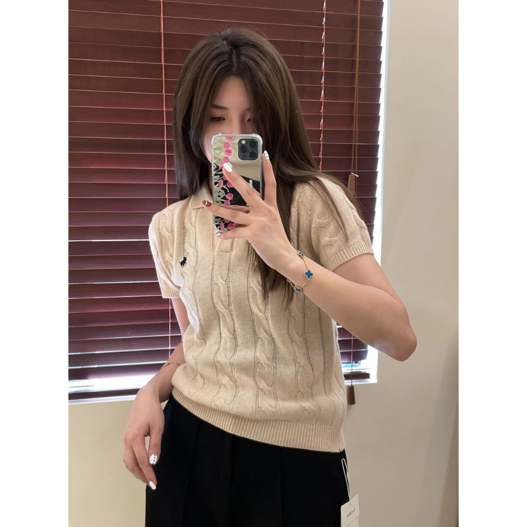 Áo len polo dệt kim dáng ôm - 247store.vn - Aolenpolotheu32158_P11K7