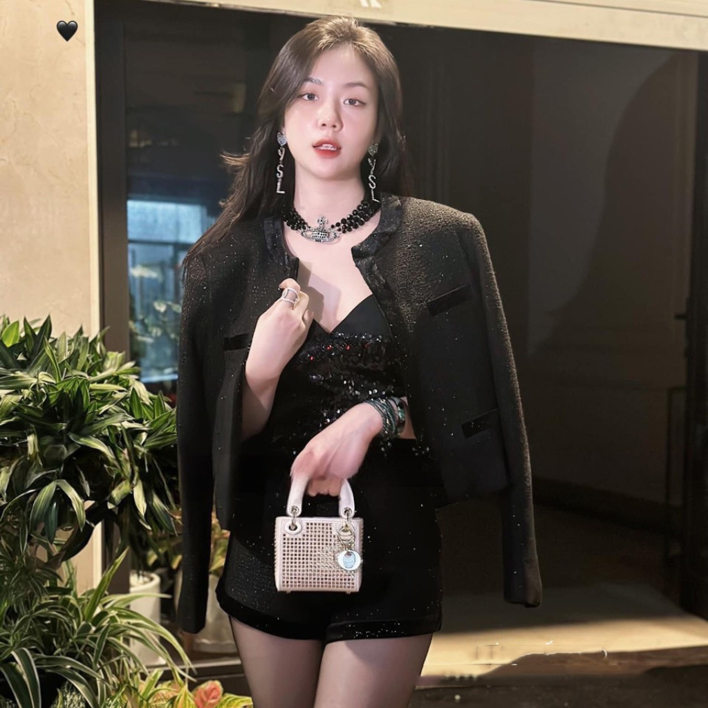 Set dạ tiểu thư thiết kế áo tay dài sang chảnh set đồ nữ đi chơi cá tính Miaclothing S46