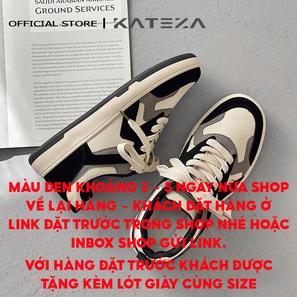 Giày nam sneaker đẹp vải canvas cao cấp kết hợp da lộn phong cách trẻ trung năng động, Giày thể thao nam KATEZAG58