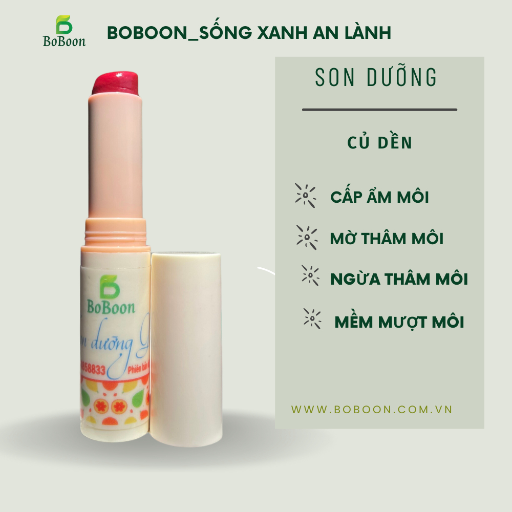 Son dưỡng củ dền BOBOON mờ thâm, làm hồng môi, cấp ẩm 100% tự nhiên